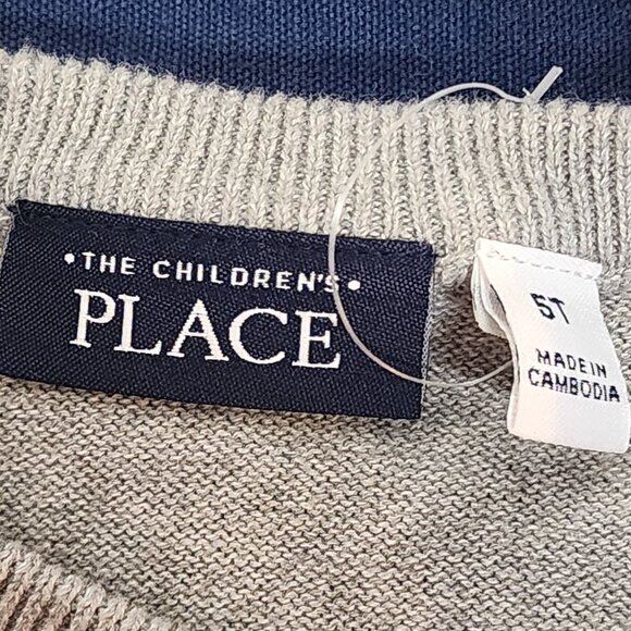 The Children's Place Grey 100% Cotton Sleeveless V Neck Sweater Vest Size 5T - Picture 14 of 16